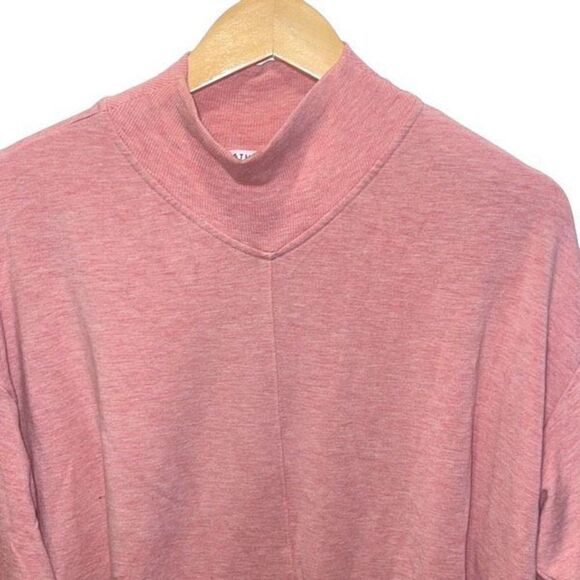Athleta Apollo Mock Crewneck Sweatshirt Conch Pink Heather Size Small - Picture 3 of 12